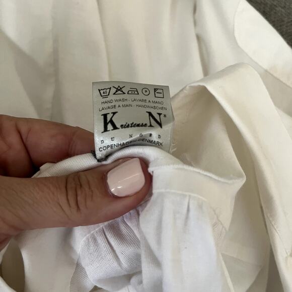 Kristensen Du Nord White Sleeveless Top Tank Button Down Size 2 M / 6 Made Italy - Picture 11 of 11